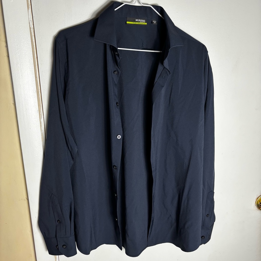 Murano Navy Solid Slim Fit Performance Long Sleev… - image 3